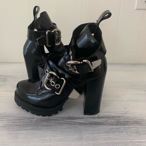 Jeffrey Campbell platform combat booties